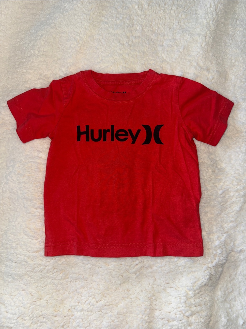 Hurley Red Tee with Black Logo - Kids Short Sleeve